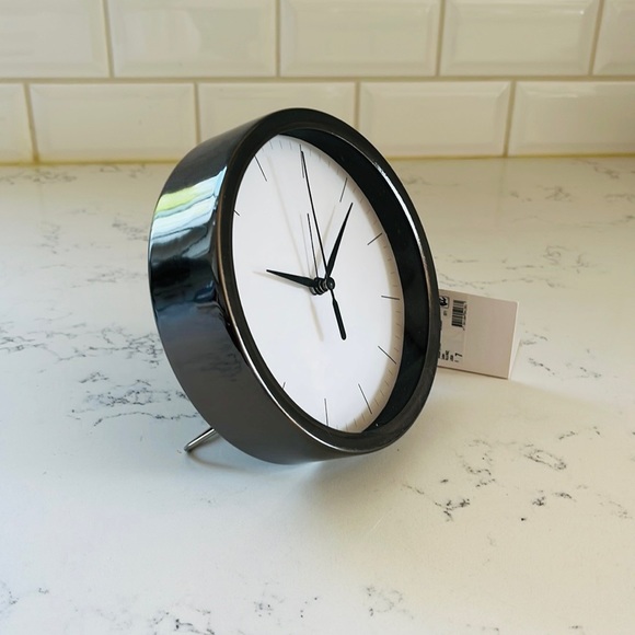 Anko Accents Anko Metallic Black Modern Table Clock Alarm Poshmark